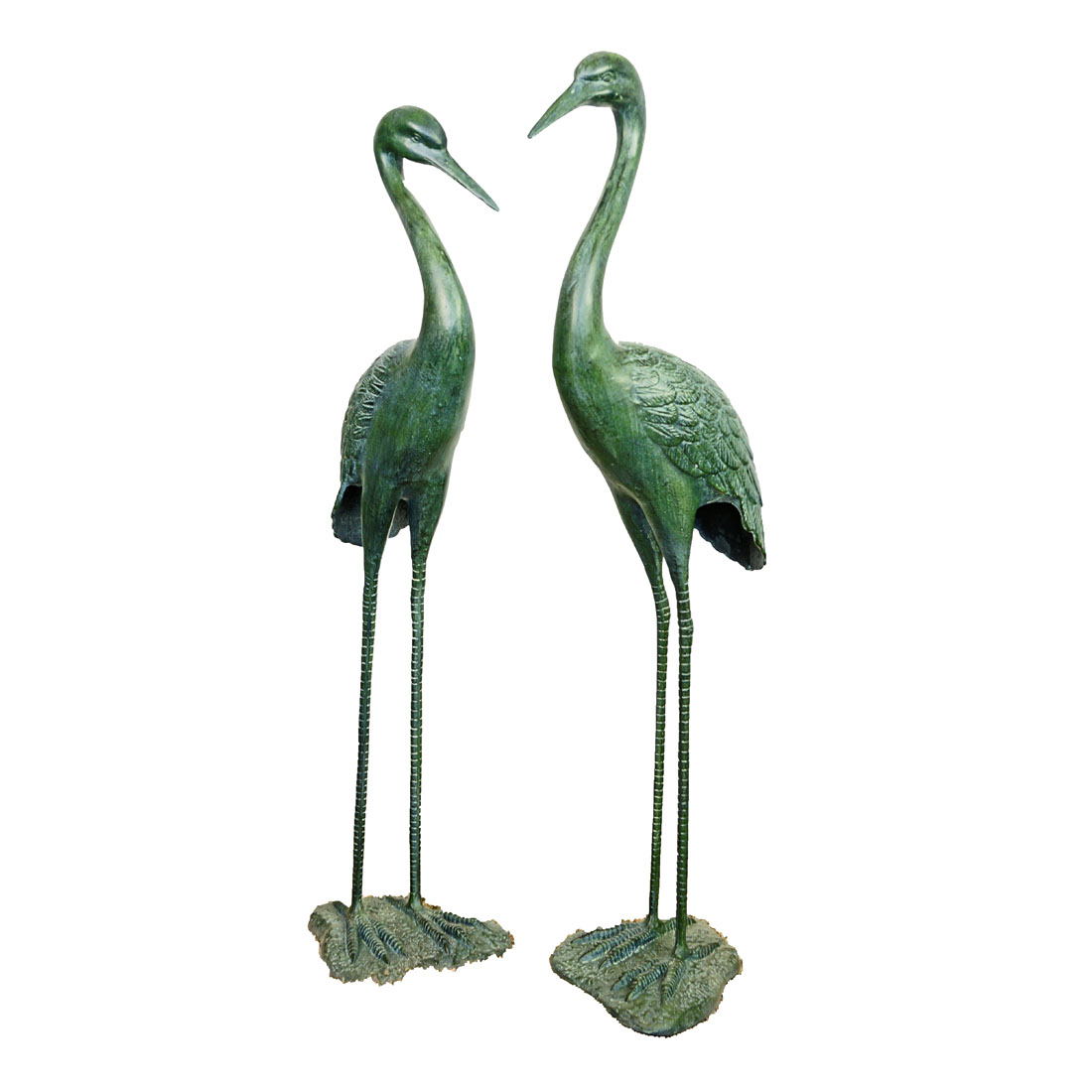 Декоративные фигуры "Пара журавлей", зеленые,  2 штуки [07352], 