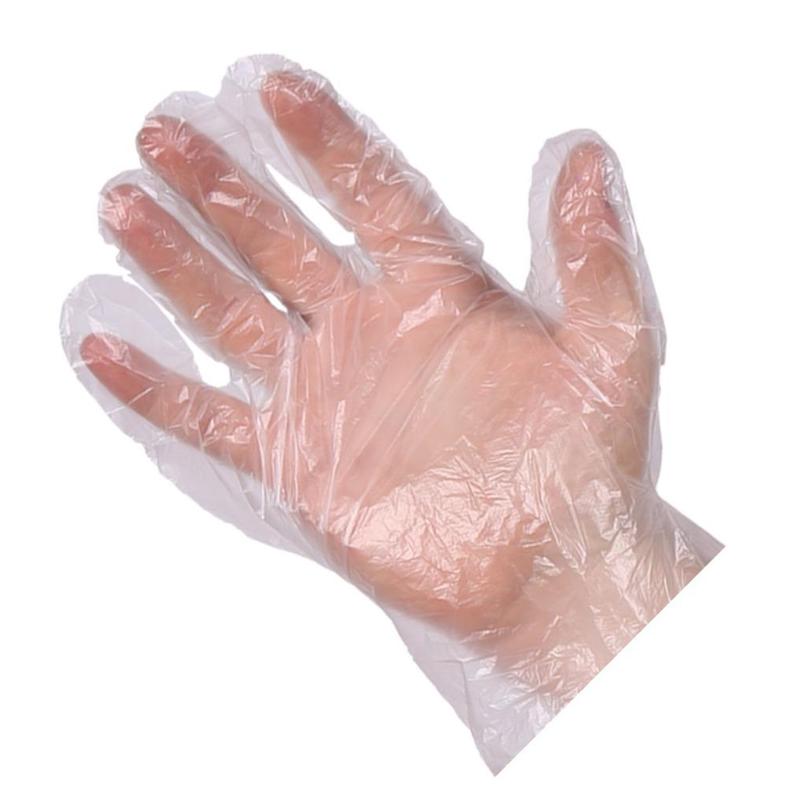 Одноразовые полиэтиленовые перчатки прочные 100 шт., размер M [07439], 