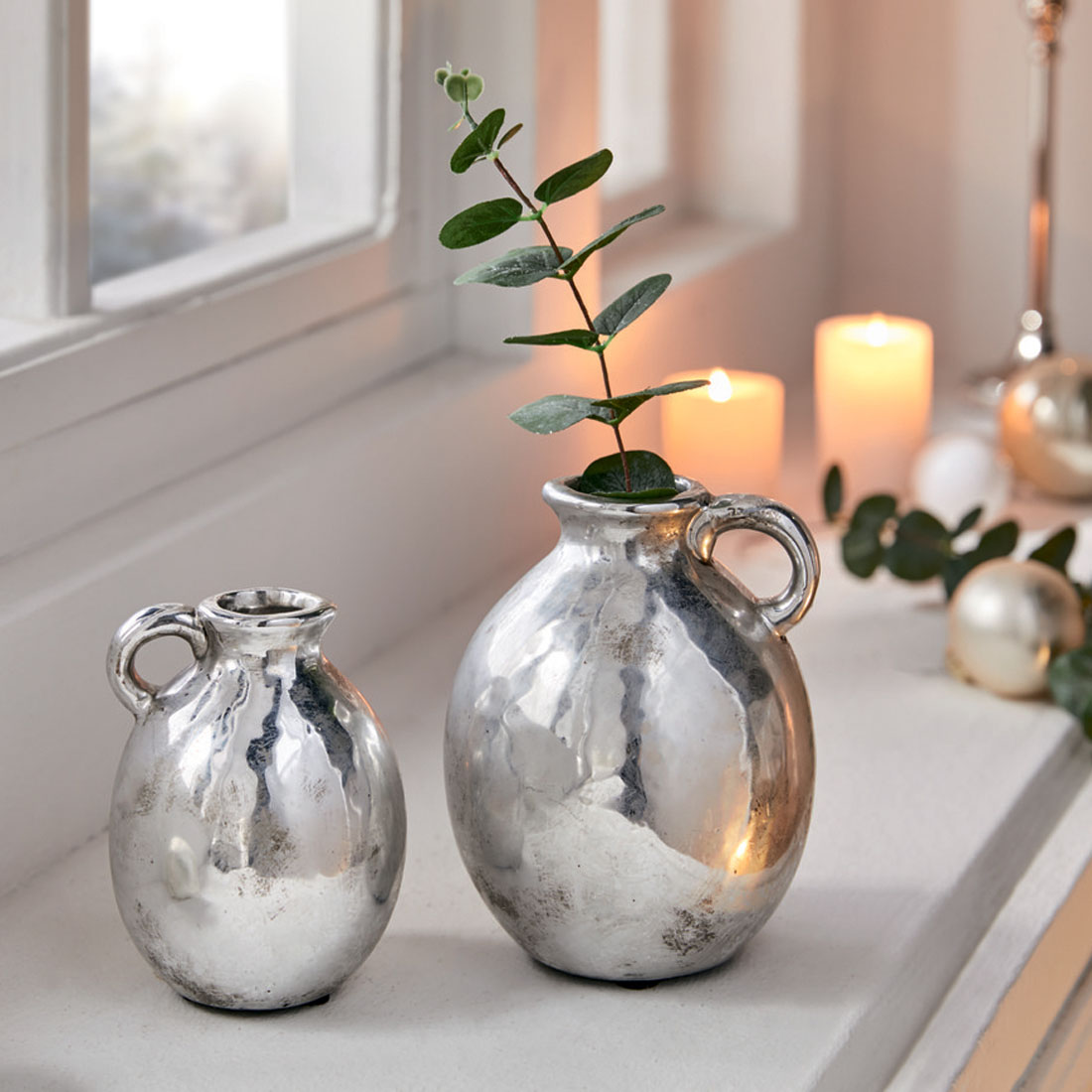 Декоративные вазы "Серебро антик", 2 штуки [07687], 