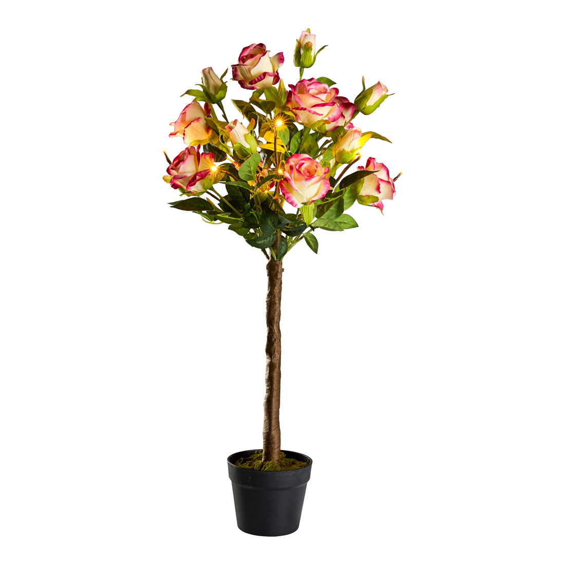 Декоративное искусственное растение "Розовый куст", со светодиодной подсветкой [07863], 