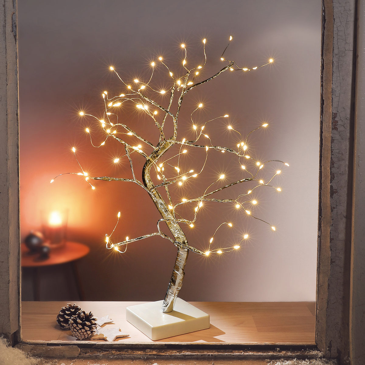 Декоративное дерево с LED подсветкой "Серебро" [08559], 