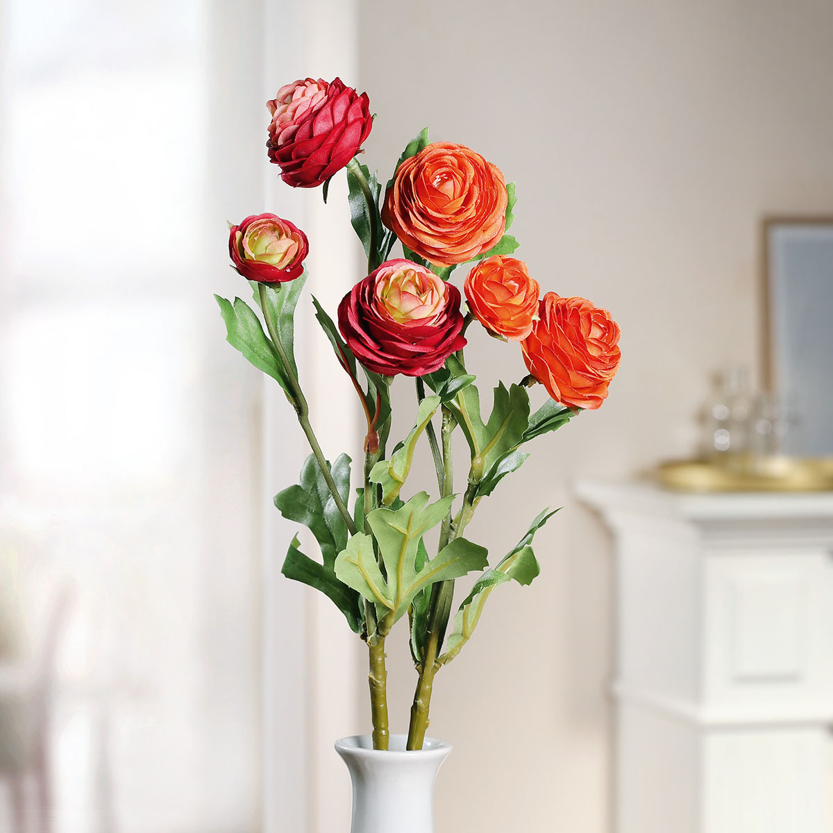 Декоративные искусственные цветы "Кустовая роза", 2 веточки [08775], 
