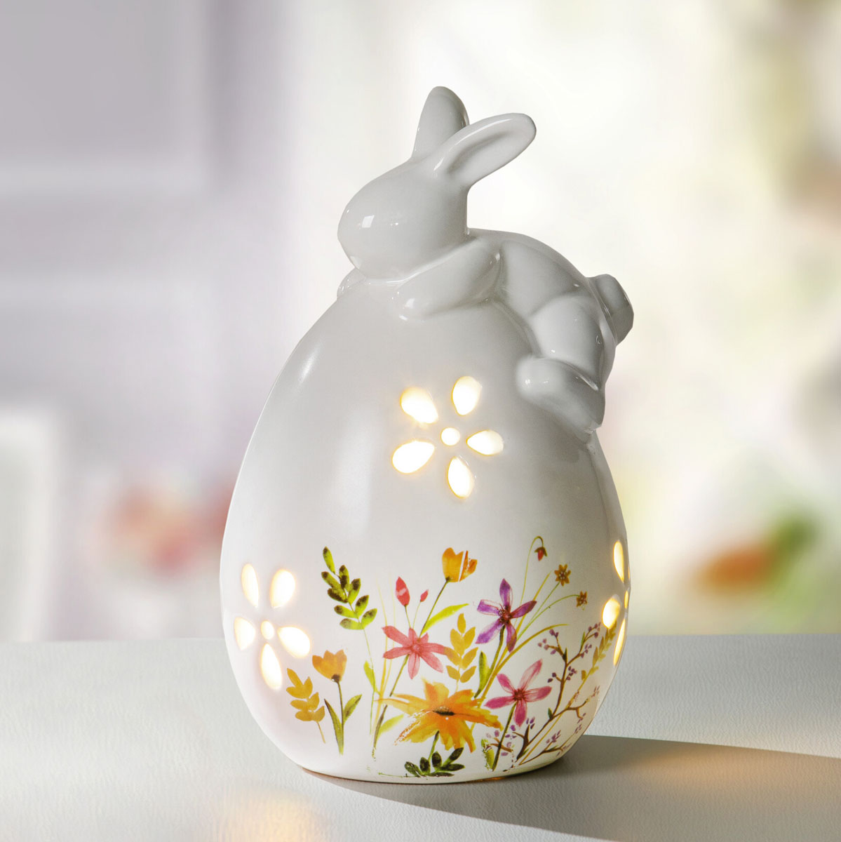 Декоративная фигура с подсветкой "Яйцо - цветочная поляна" [09017], 