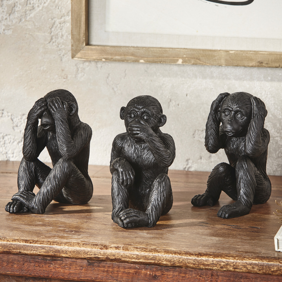 Декоративные фигуры "Трио обезьян", 3 штуки [09076], 