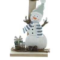 Декоративная фигура со светодиодной подсветкой "Снеговик у фонаря" [07945], 