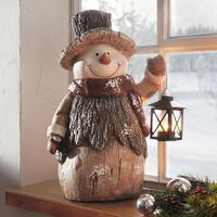 Декоративная фигура "Снеговик с фонариком" [09108], 