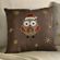 Декоративная подушка "Рождественская сова" коричневая 30 х 30см